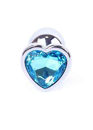 Анальна пробка - Jewellery Silver Heart Plug Light Blue Sex Aura Київ