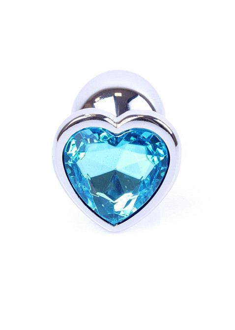 Анальна пробка - Jewellery Silver Heart Plug Light Blue Sex Aura Київ - фото 2