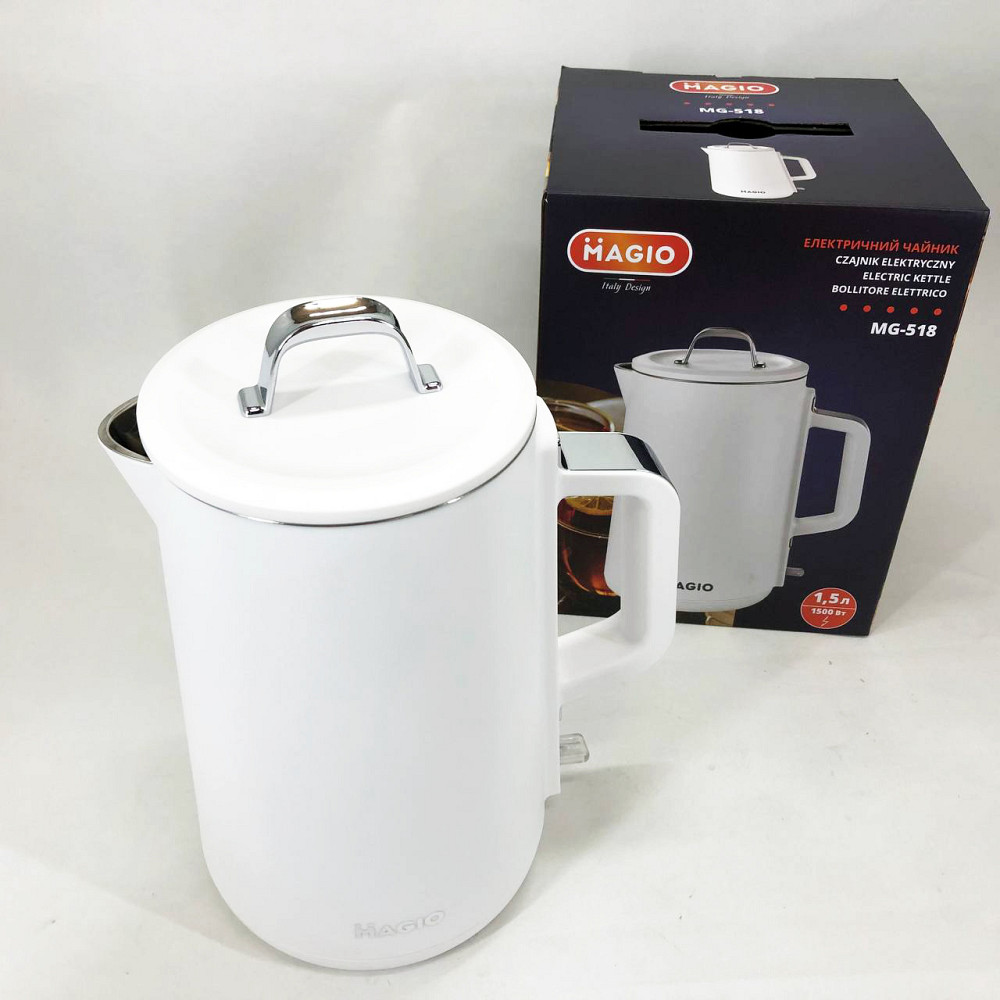 Стильный электрический чайник MAGIO MG-518 1, 5 л 1500Вт, Бытовой чайник для кухни PE-28 Львов - изображение 1