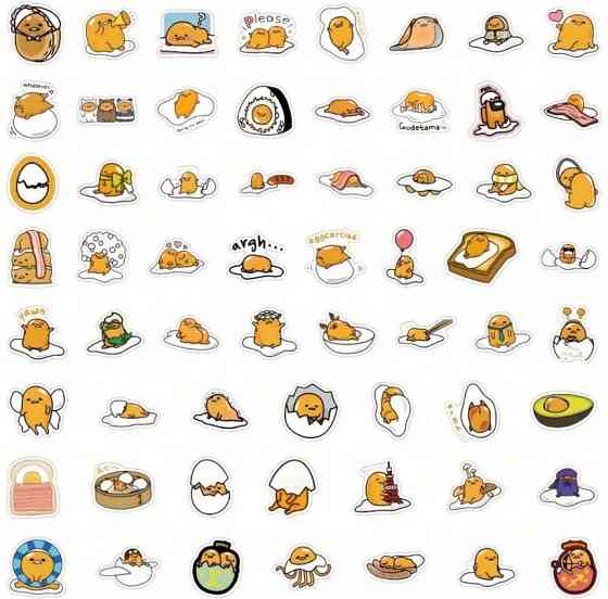 Наклейки Жовток Gudetama, стікери, меми, приколи. Наклейки на мотоцикл, велосипед, для комп'ютера, н Київ
