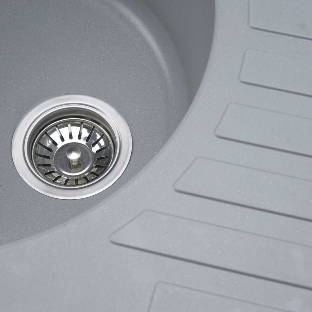 Гранітна мийка для кухні VALESO LIRA 7750 матова Сірий металік Коломыя - изображение 2