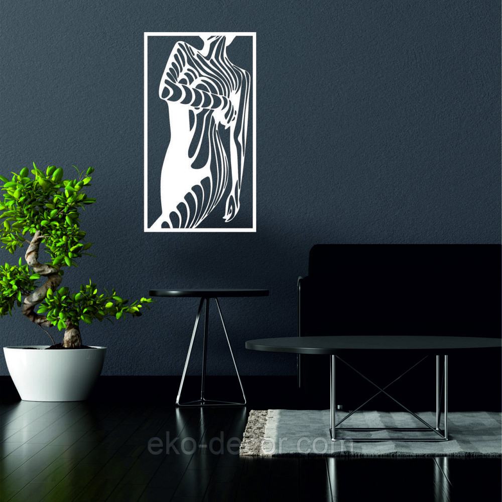 Декоративне настінне Панно «Сілует жінки», Декор на стіну 50*28 см, Білий Київ - фото 2