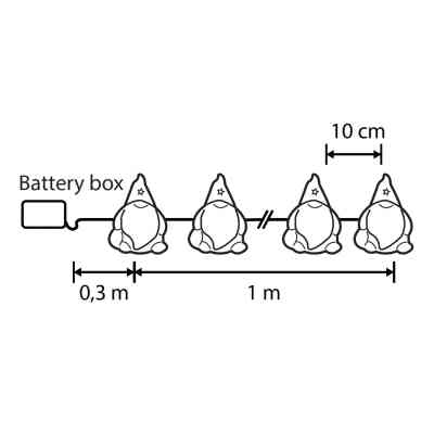 Гірлянда Luca Lighting Санта, струна, 1,3 м, класична біла, 10 LED 2AA, таймер (8720967822850) Вінниця
