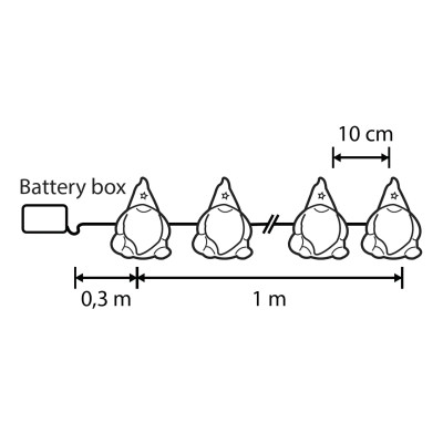 Гирлянда Luca Lighting Санта, струна, 1,3 м, класична біла, 10 LED 2AA, таймер (8720967822850) Винница - изображение 2