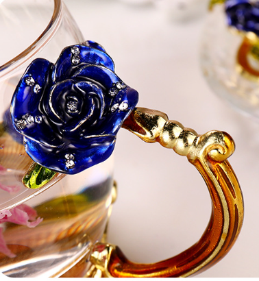 Чашка ПОДАРОЧНАЯ 320 мл стакан в металлическом подстаканнике с ложечкой Синяя РОЗА, Подарочная упаковка Кременчуг - изображение 5