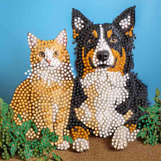 Алмазна мозаїка "Домашні улюбленці" ZAV1818-19 не повна викладка 18х18 см Вінниця