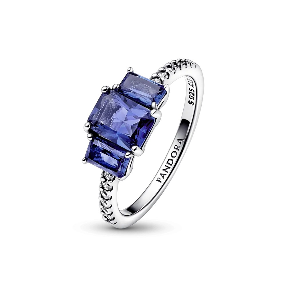 Срібна каблучка   "Три сині прямокутники" 192389C01 MasterSem Київ - фото 1