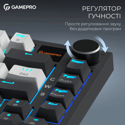 Клавиатура GamePro Asgard Valhalla Pro MK160B-D-Pro Rainy Switch Wireless/Bluetooth/USB UA Black (MK160B-D-Pro) Винница - изображение 10