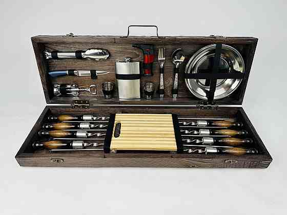 Подарок для мужчины Набор шампуров в деревянном кейсе МАКСИ HAPPY DAYS Тернополь