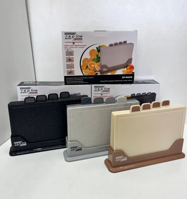 Кухонный набор досок Zepline ZP-00220 5 предметов, с подставкой Коломыя - изображение 3