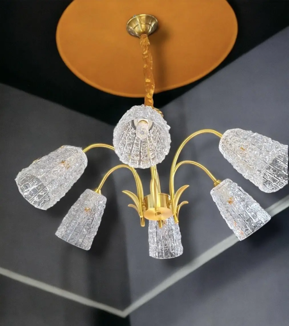 Светодиодная люстра Колокола 5016 (Золотая) на 6 плафонов Киев - изображение 1