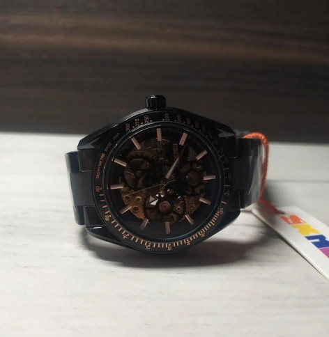 Чоловічий механічний годинник Skmei 9194 скелетон (Чорний) Вінниця - фото 7