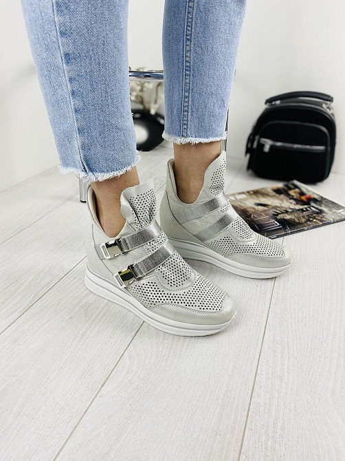 Marko Снікерси жіночі DE MARKO 7001 білий/срібло (весна-літо, шкіра натуральна) (3167) Коломия - фото 9