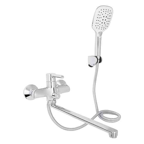 Смеситель для ванны Qtap Grand с поворотным изливом (c душевым гарнитуром) QTGRACRM005 Chrome Киев