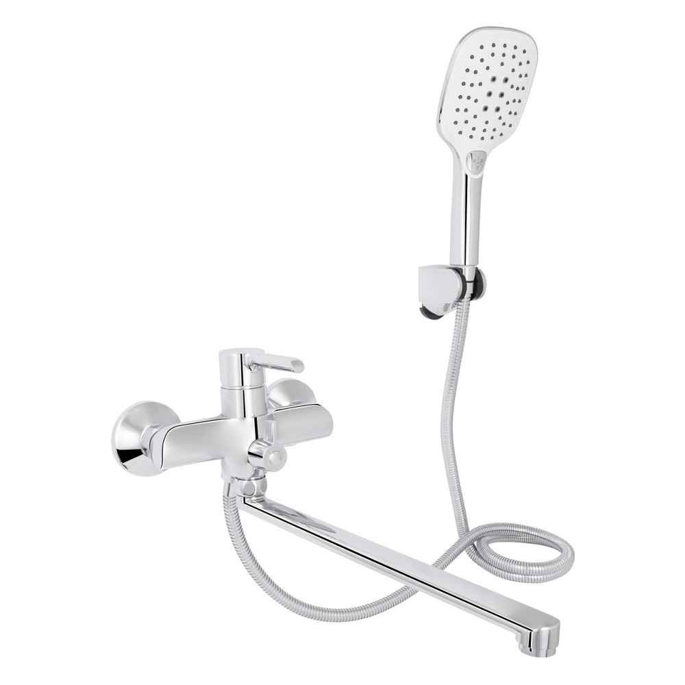 Змішувач для ванни Qtap Grand з поворотним виливом (з душовим гарнітуром) QTGRACRM005 Chrome Київ - фото 1