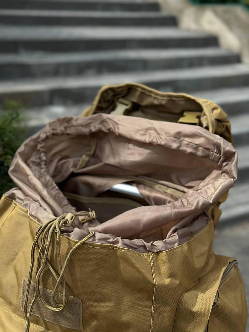 Тактический водонепроницаемый рюкзак койот оксфорд с алюминиевой рамой и системой molle Львов - изображение 8