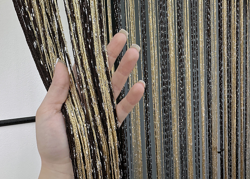 Шторы-нити с люрексом Венге с бежевым 300х300см 1 шт (61-104) Киев - изображение 5