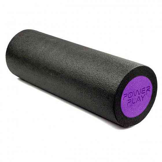 Массажный ролик (роллер) гладкий PowerPlay 4021 Fitness Roller Черно-фиолетовый (30x15см.) Киев