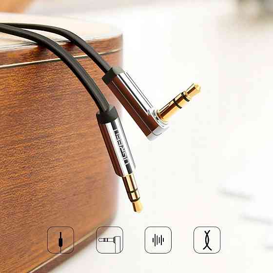 Аудіо кабель UGREEN AV119 3.5 мм "тато" - 3.5 мм "тато" Straight - angle flat Cable 2m UGR-10599 Одеса