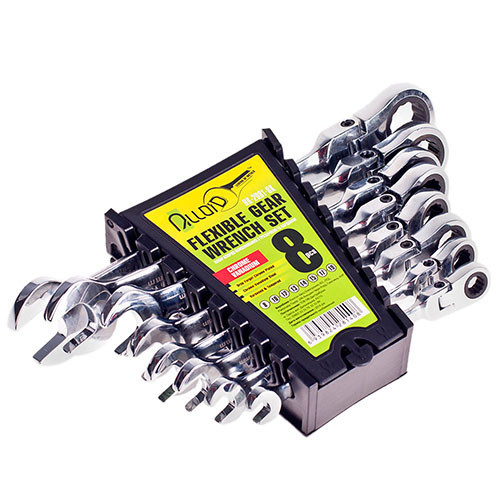 Набір ключів комбінованих, з тріскачковий та карданом 8 предметів , 8-19мм Alloid Одеса - фото 5