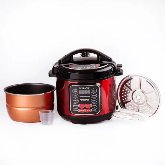 Мультиварка электрическая на 5 л мощностью 1000 Вт. Sokany SK-2402 Красная Скороварка на 10 программ Коломия