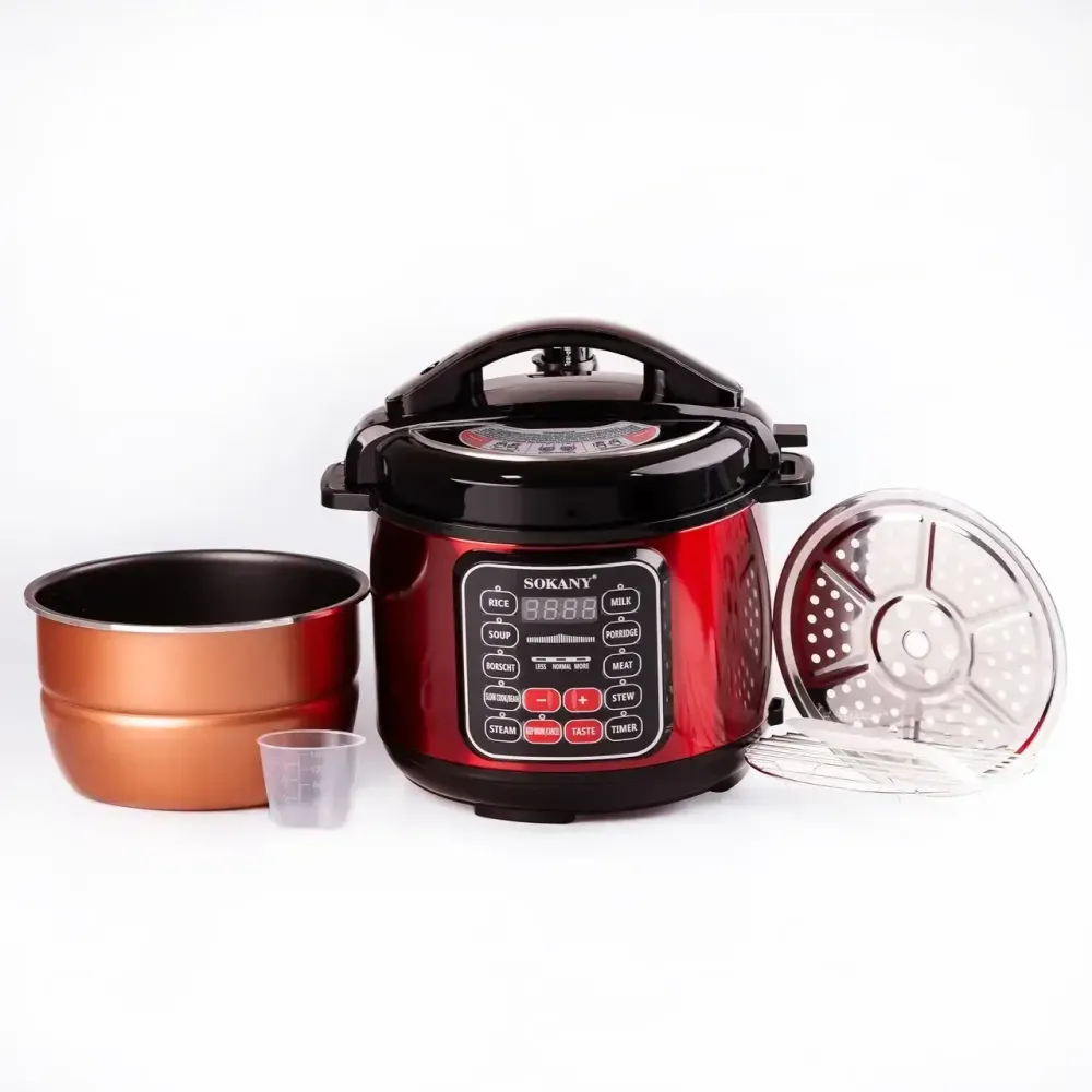 Мультиварка электрическая на 5 л мощностью 1000 Вт. Sokany SK-2402 Красная Скороварка на 10 программ Коломия - фото 3