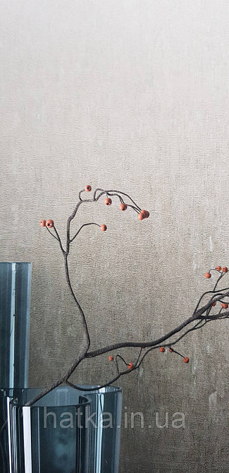 Обои виниловые на флизелине Marburg Aura метровые под штукатурку под бетон бежевые с бирюзовым Киев - изображение 1