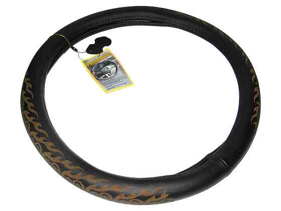 Оплетка кожа 120713 BK M черная с узором/один шов Винница