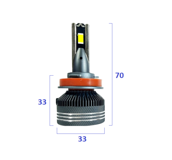 Комплект светодиодных LED ламп Sanvi V2 H11/H8/H9 (PGJ19) Canbus 65W 16000Lm 5500K 12V Харьков