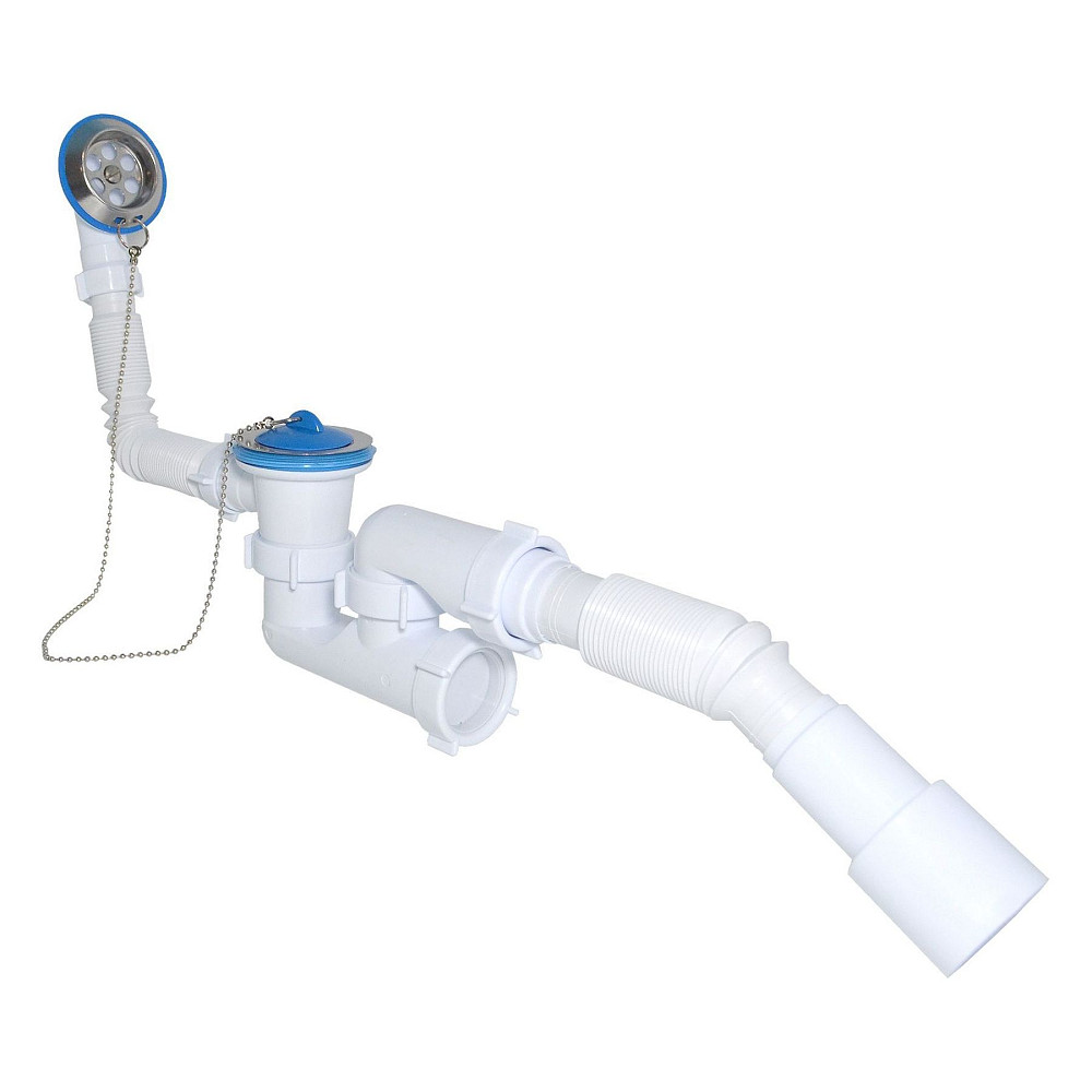 Сифон Waterstal А-80089 для ванни регульов.1 1/2″ 40/50 з пер., з гнучк. трубою Тернополь - изображение 1