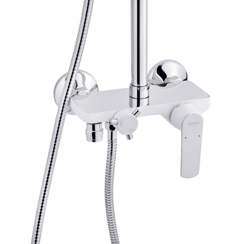 Душова система пристінна Kroner KRP Armada - W063 хром/білий Київ - фото 3