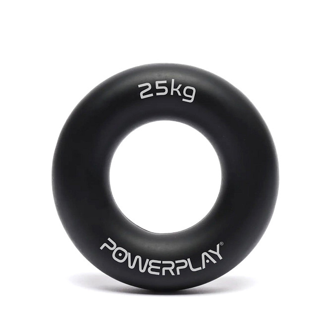 Еспандер кистьовий силіконовий PowerPlay PP-4324 Hand Grip Ring Hard 25 кг. Чорний Каменское - изображение 1