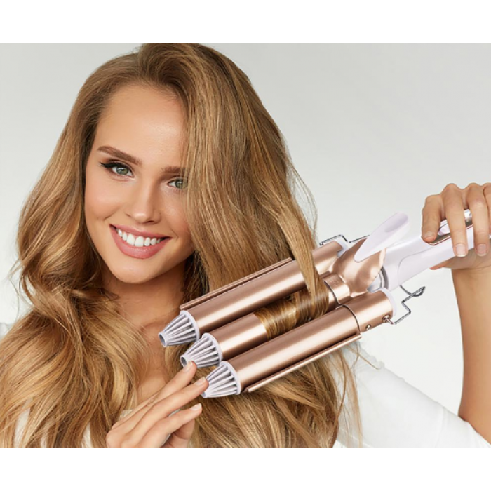 Потрійна плойка Gemei GM-1988-25 Triple для локонів 40 Вт, 1 режим роботи, керамічне покриття  4110 Одеса - фото 6