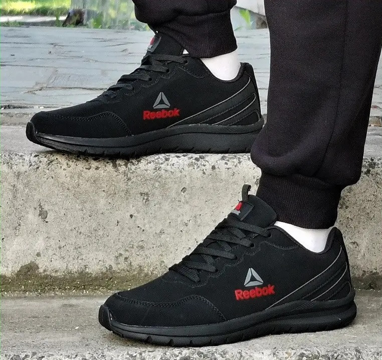 Термо Кросівки Reebok Чорні Чоловічі Рибок Нубук Шкіра Єврозима (розміри: 41,42,43,44,45,46) Дніпро - фото 1