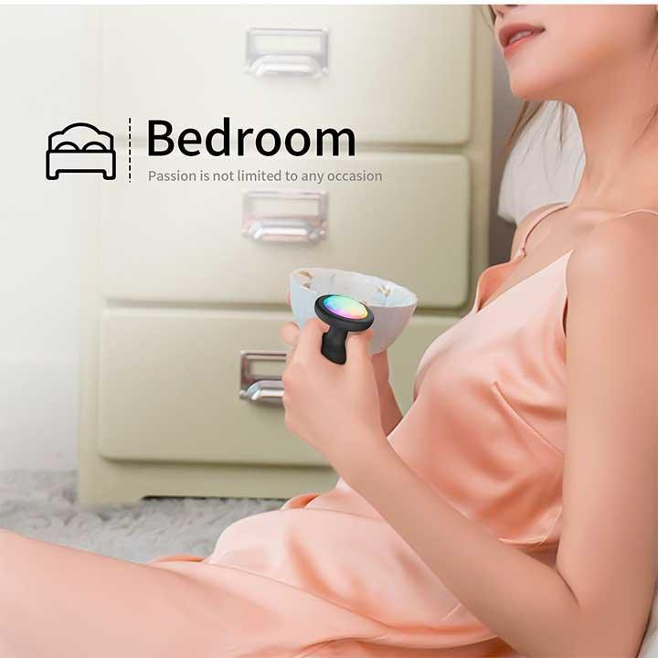 Світна анальна пробка з вібрацією 10X Light Up Rechargeable Anal Plug - 9,8*4,4 см - Анальні іграшки Вінниця - фото 8