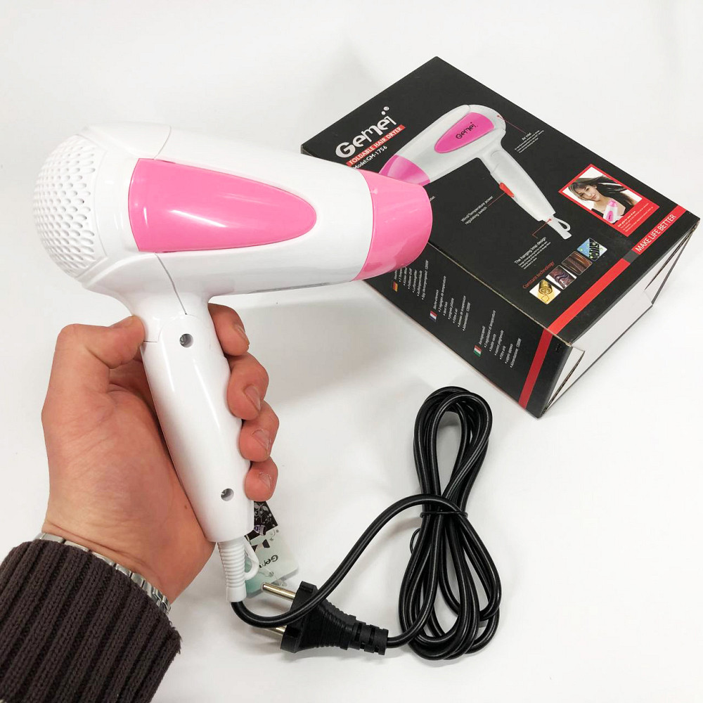 Фен с ионизацией и регулировкой температуры Gemei, Мощный универсальный фен без вреда для волос MS-75 Львов - изображение 10