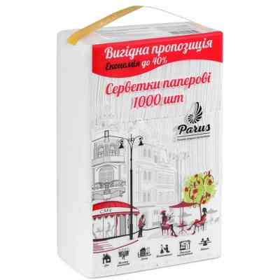 Салфетки столовые Parus 1 слой 1000 шт. (4820205440014) Винница