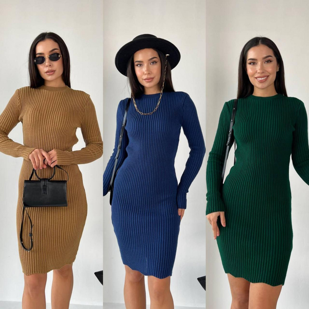 Женское базовое вязаное платье однотонный.  42-48р Киев - изображение 1