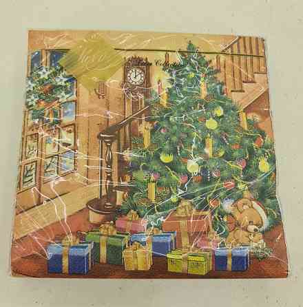 Новогодняя бумажная салфетка (ЗЗхЗЗ, 20шт) LuxyНГ Праздник в дома(1237) (1 пачка) Харьков