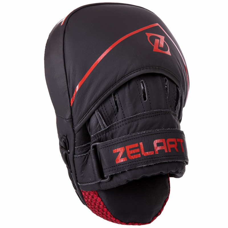 Лапа вигнута для боксу та єдиноборств Zelart VL-3148 25x18x5 см чорний-червоний Київ - фото 2