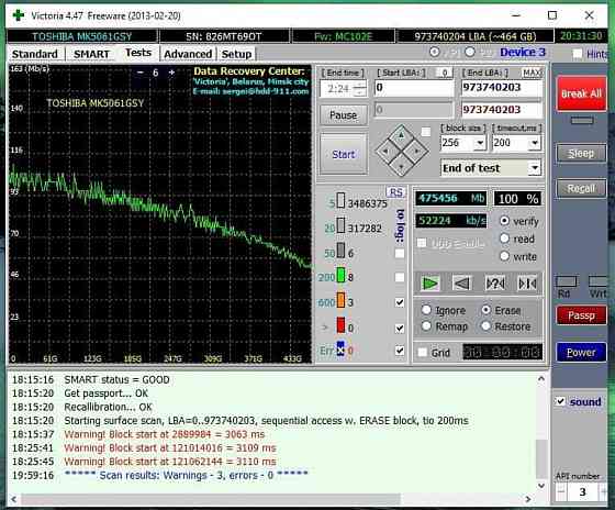 Жорсткий диск для ноутбука TOSHIBA MK5061GSY 500GB новий Київ