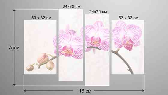 Модульна картина Квіти Орхідея Art-96_4 Київ