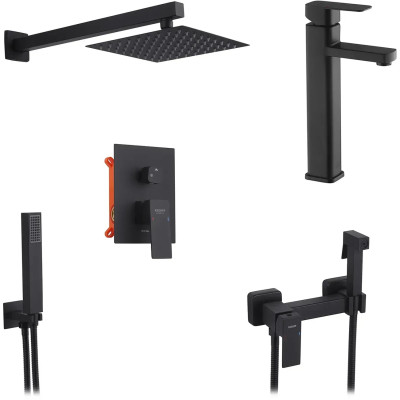 Душевой гарнитур Kroner Edelstahl Kubus-SCH082 + змішувач Edelstahl Kubus-SCH010-3 + змішувач Edelstahl Kubus-SCH052 (CVS30180) Винница - изображение 1