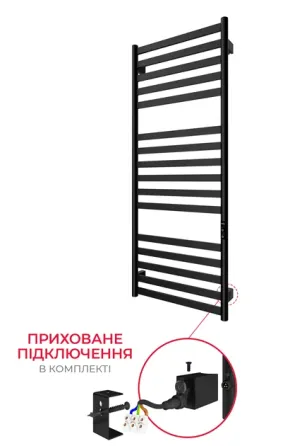 Электрический полотенцесушитель HF York 1170х530 TR K черный мат Киев