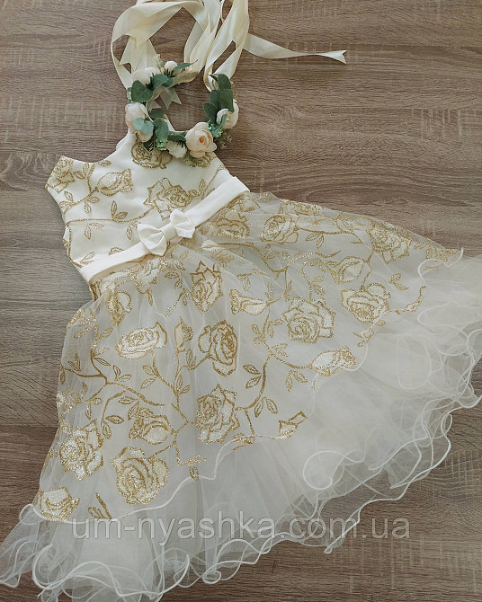 Ошатне золоте плаття з квітами Кривий Ріг - фото 2