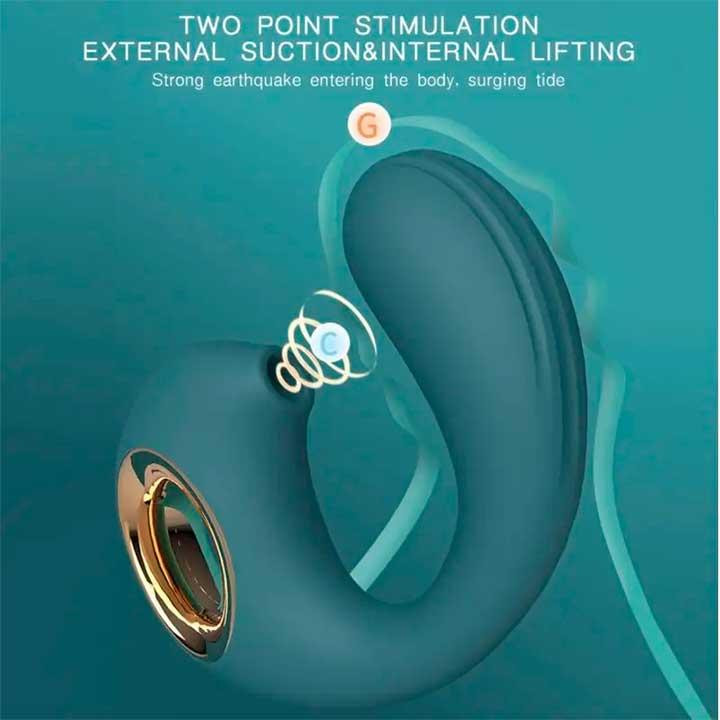 Кліторальний вакуумний вібростимулятор Dolphine Licker Vibe зелений — Вібратори Вінниця - фото 2