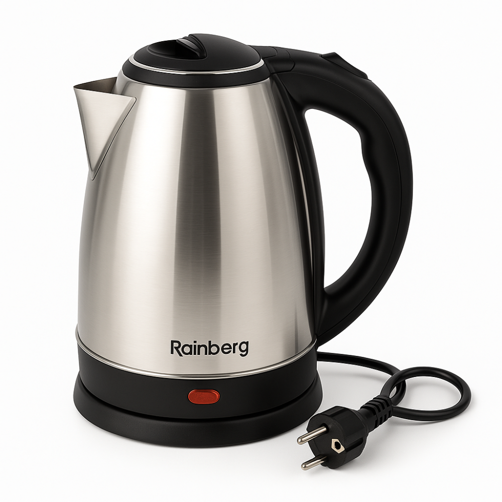 Электрочайник сталь Rainberg, Электрический чайник-термос с индикатором включения, Самый лучший чайник NY-28 Львов - изображение 14