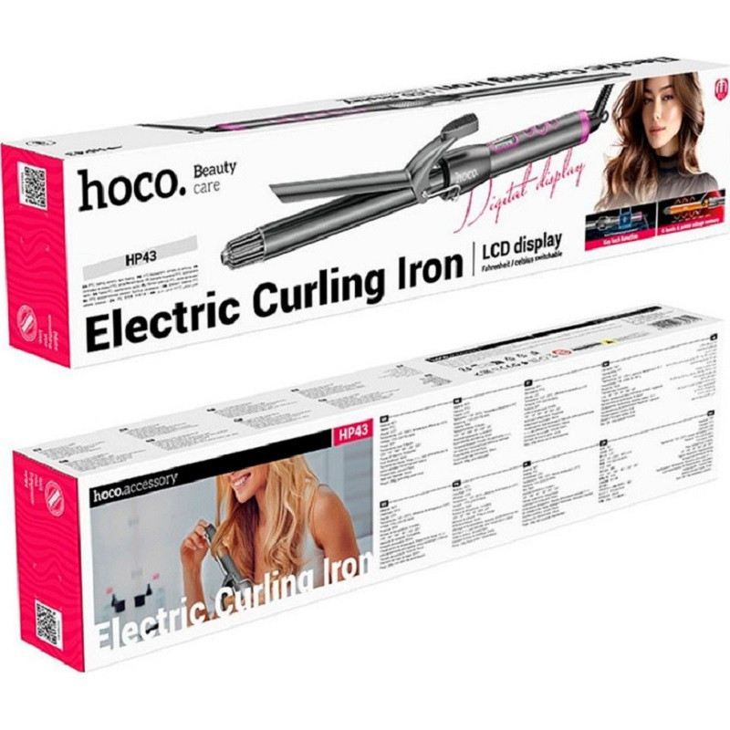 Плойка HOCO HP43 Electric manual curling iron with digital display(EU) Gray Киев - изображение 5
