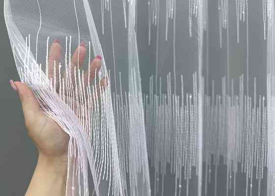 Тюль VR-Textil 1730т Фатин с вышивкой Холодный белый 300х270 см (42-0791) Киев