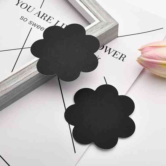 Наклейки на груди Ромашки 75 мм чорний Київ